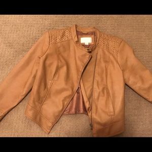 Tan faux leather jacket